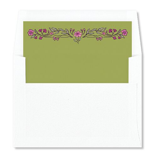 Botanical Textile Foil Envelope Liners Pinot Standard