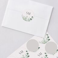Timeless Floral Hoop Wedding Stickers Pure White Circle