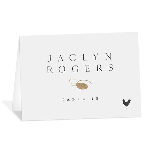 Flourishing Love Place Cards Gold Charcoal Signature