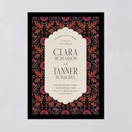 Ornate Garden Wedding Invitations Garnet Signature Blank No Standard