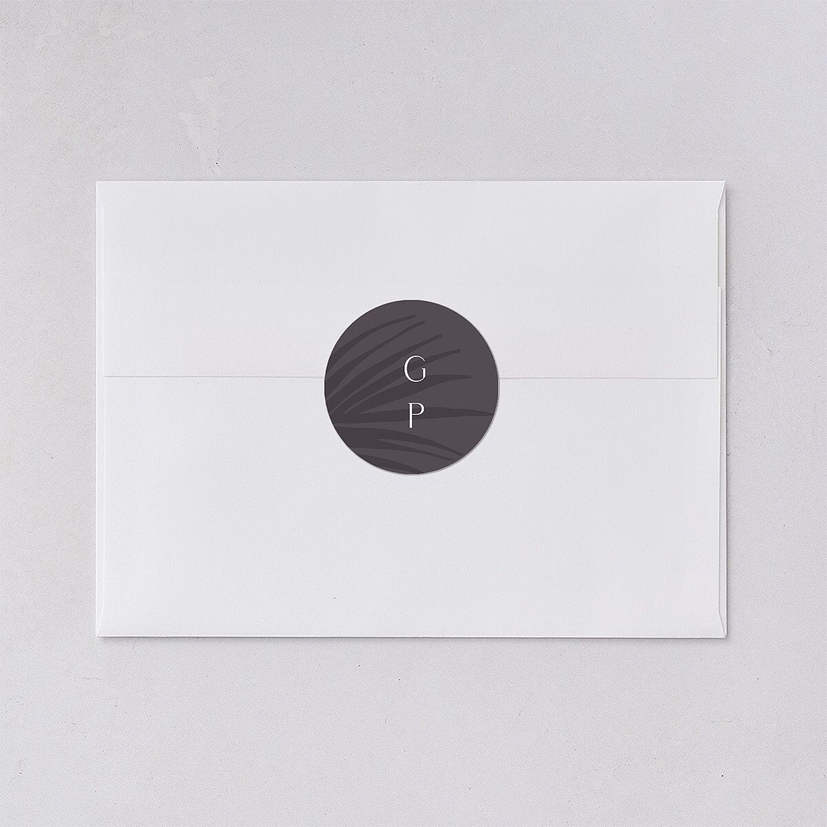 Lavish Palm Wedding Stickers Pure White Circle