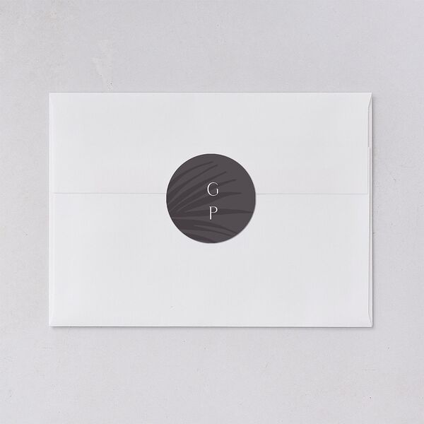 Lavish Palm Wedding Stickers Pure White Circle