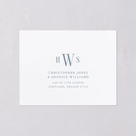 Elegant Wedding Of All-in-One Wedding Invitations Dusty Blue Signature Light Both Recipient and Return Addresses No