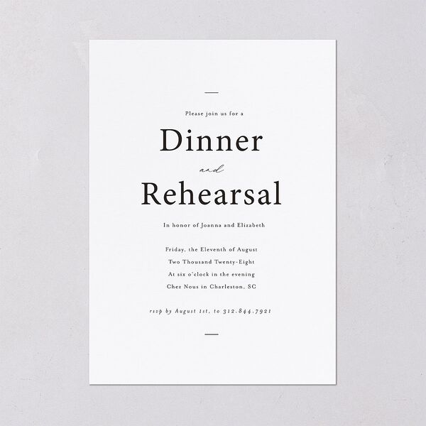 Refined Rehearsal Dinner Invitations Pure White Signature Blank