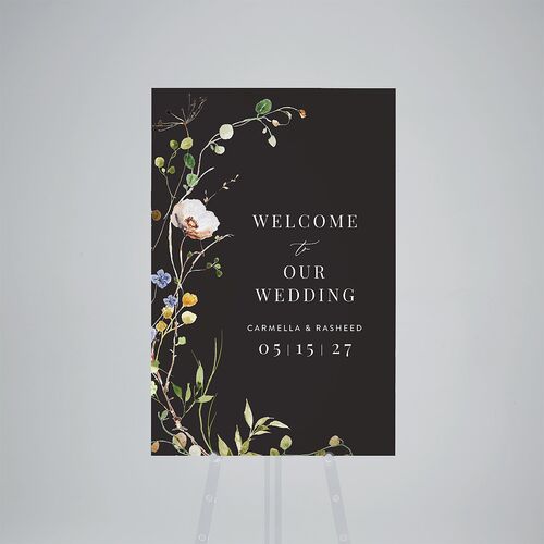 Delicate Wildflower Standard Welcome Sign Large Licorice Standard Indoor Foam Core L Welcome