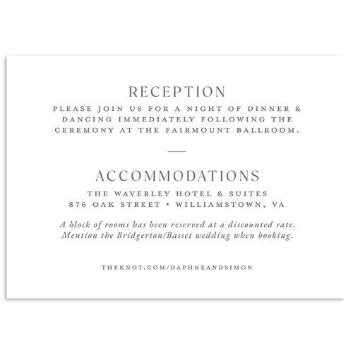 Formal Wisteria Garden Crest Wedding Enclosure Cards by Bridgerton Purple Haze Signature Standard