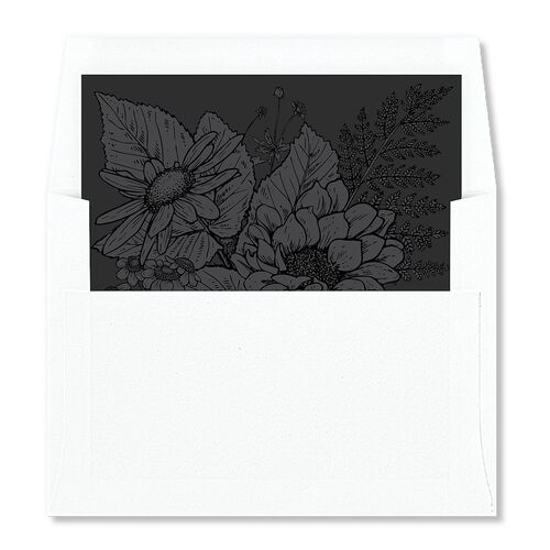 Rustic Botanical Envelope Liners Midnight Standard