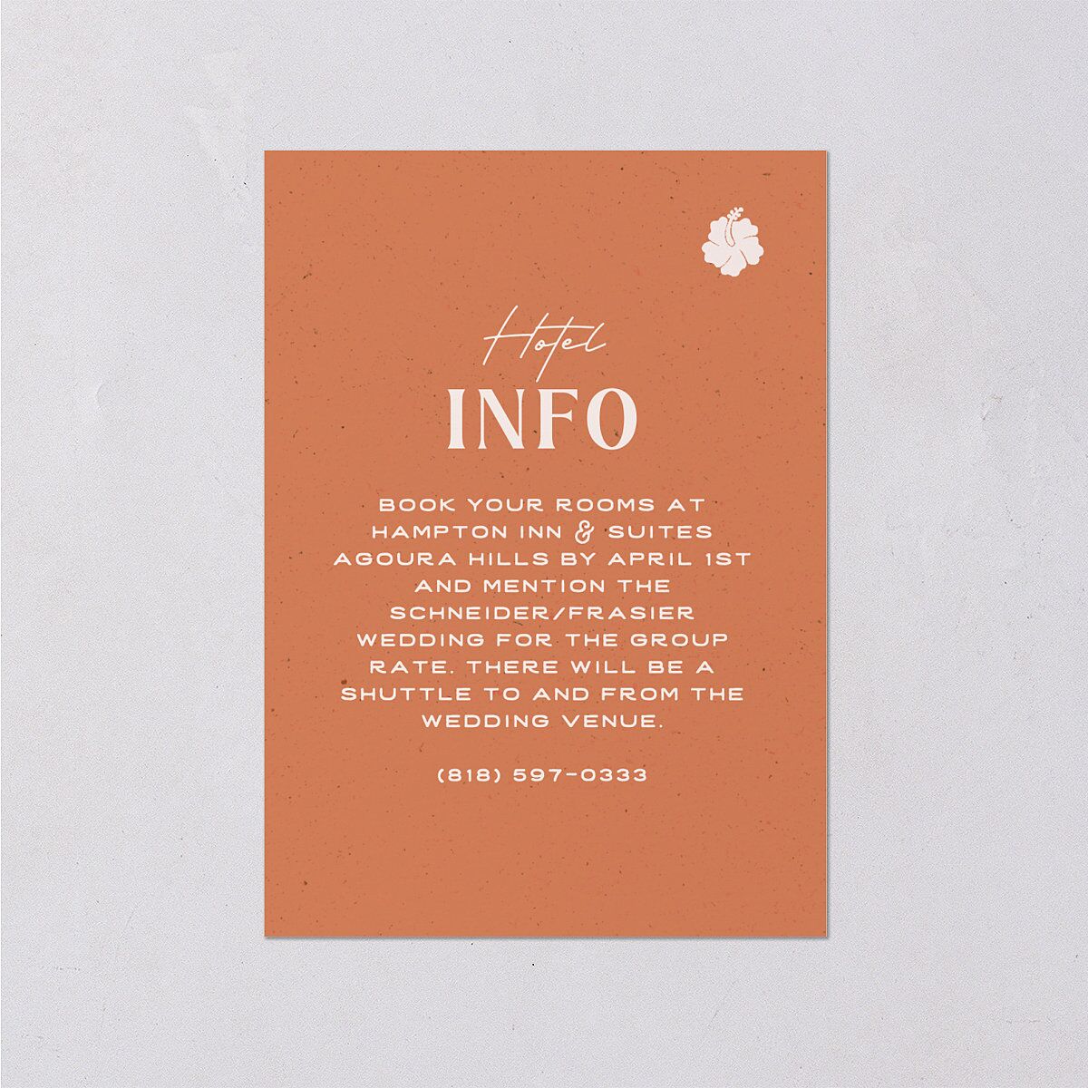 Beach Party Wedding Enclosure Cards Pink Cotton Signature Standard