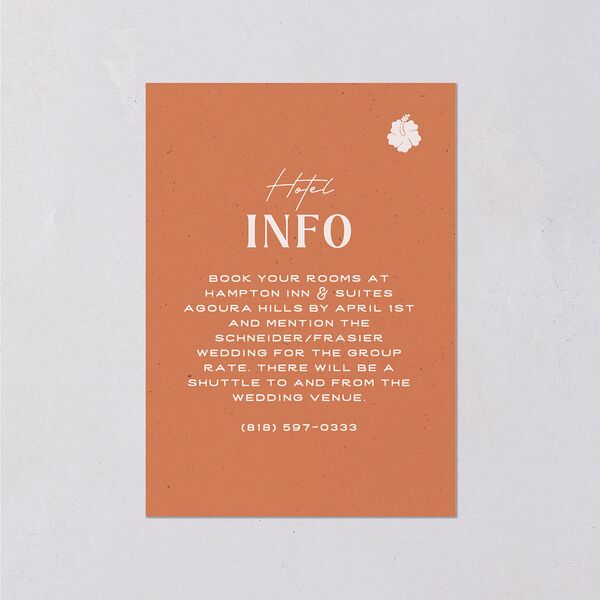 Beach Party Wedding Enclosure Cards Pink Cotton Signature Standard