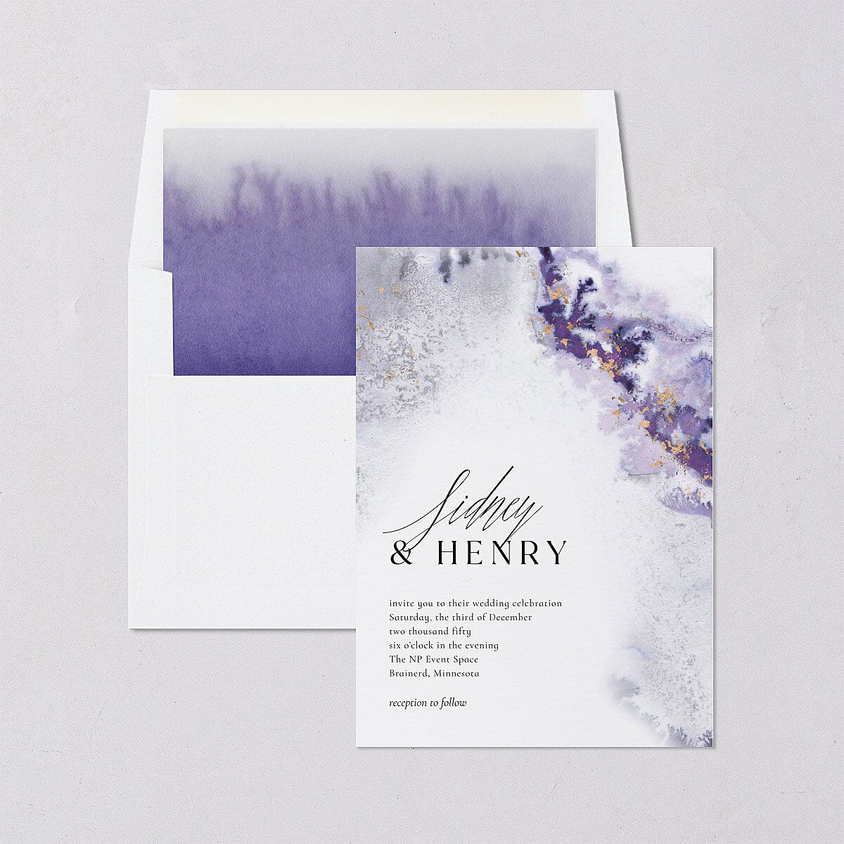 Painted Ethereal Standard Envelope Liners Standard Jewel Purple Liner