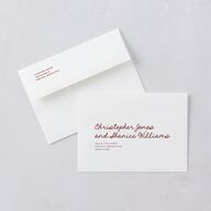 Hand Drawn Heart Photo Wedding Invitations Maroon Signature Blank No Standard