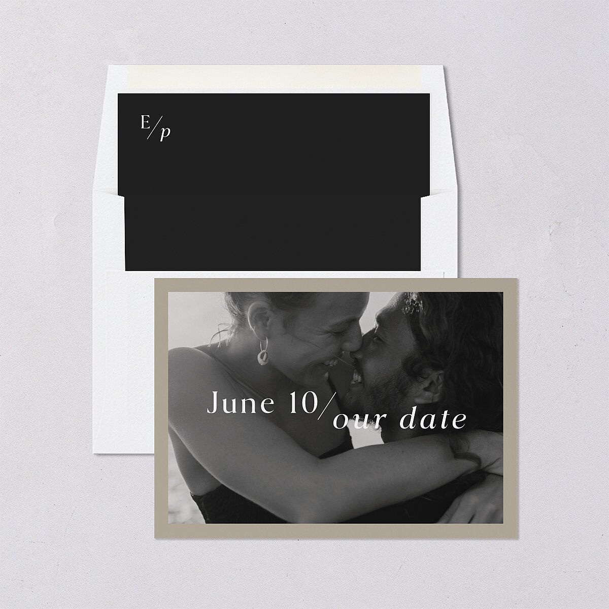 You and Me Save the Date Cards Fawn Signature smooth Blank No Standard