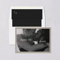 You and Me Save the Date Cards Fawn Signature smooth Blank No Standard