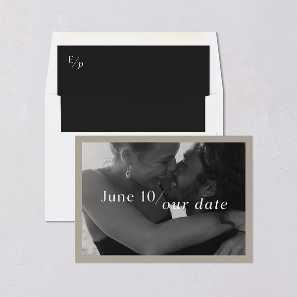 You and Me Save the Date Cards Fawn Signature smooth Blank No Standard