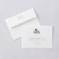 Timeless Wildflowers Rehearsal Dinner Invitation Envelopes White Terracotta Both Recipient and Return Addresses Signature Standard