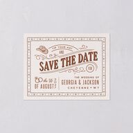 Western I Do BBQ Save the Date Petite Cards Saddle Signature smooth Blank Standard