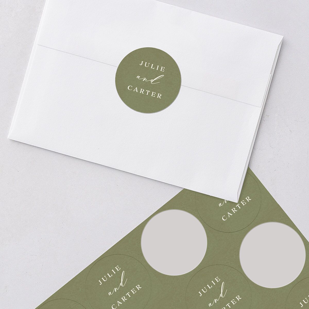 Sunflower Wedding Stickers Cream Circle