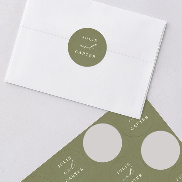 Sunflower Wedding Stickers Cream Circle