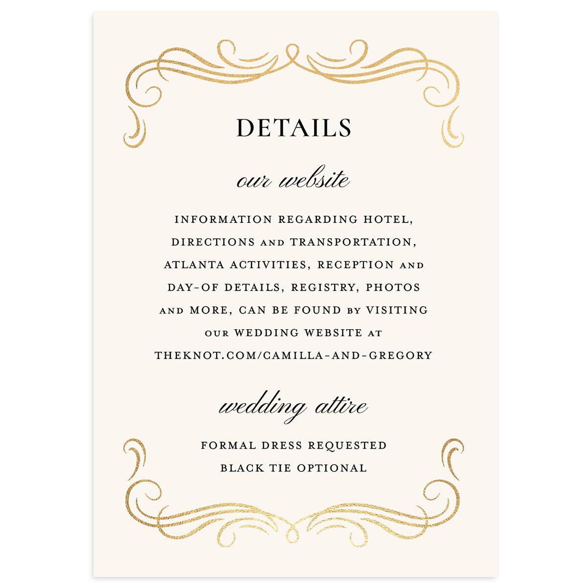 Antique Fairytale Wedding Enclosure Cards