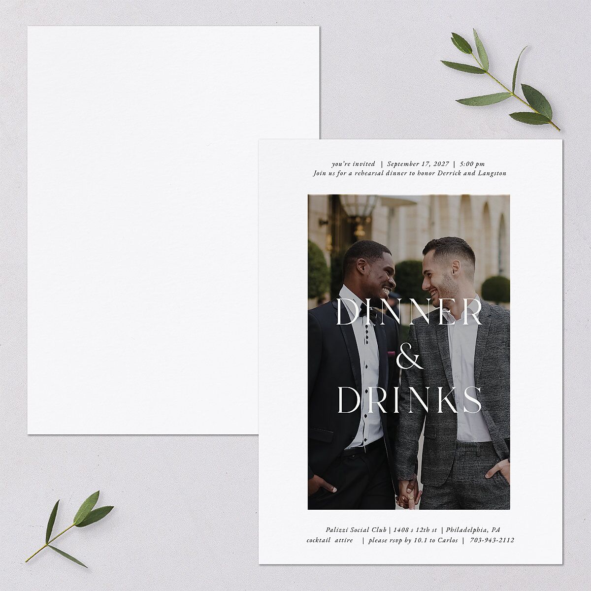 Manhattan Rehearsal Dinner Invitations Pure White Signature Blank