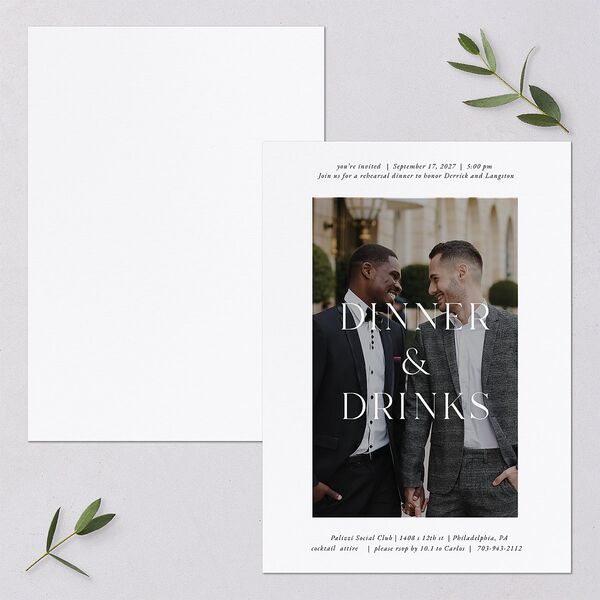Manhattan Rehearsal Dinner Invitations Pure White Signature Blank