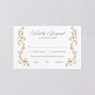 Vintage Regency Monogram Frame All-in-One Wedding Invitations Pure White Signature Light Both Recipient and Return Addresses No