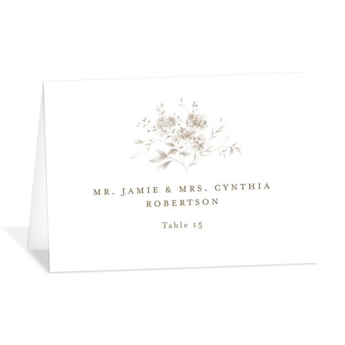 Vintage Florals Place Cards Sepia Signature