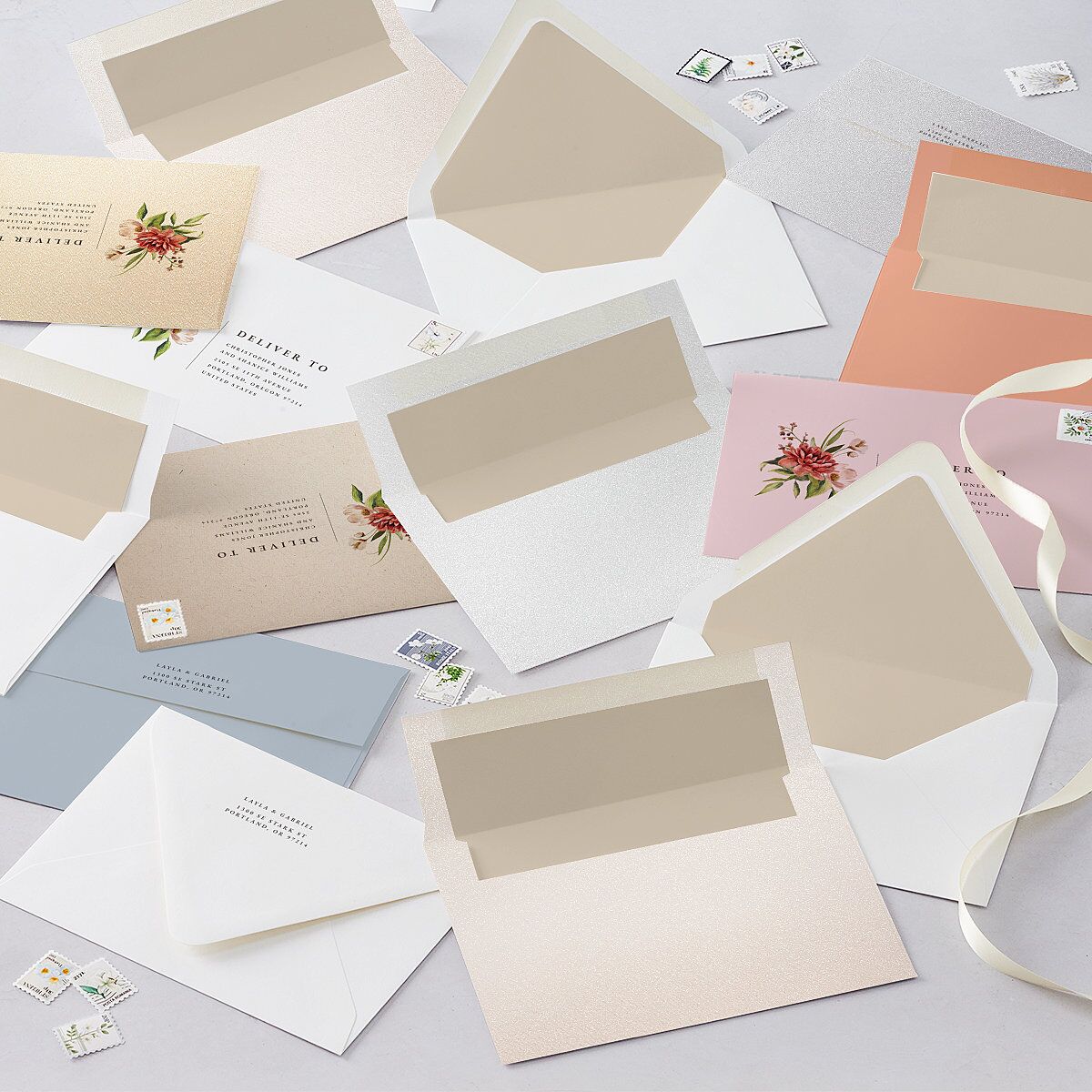 Floral Arch Wedding Invitations Rust Signature Blank No Standard
