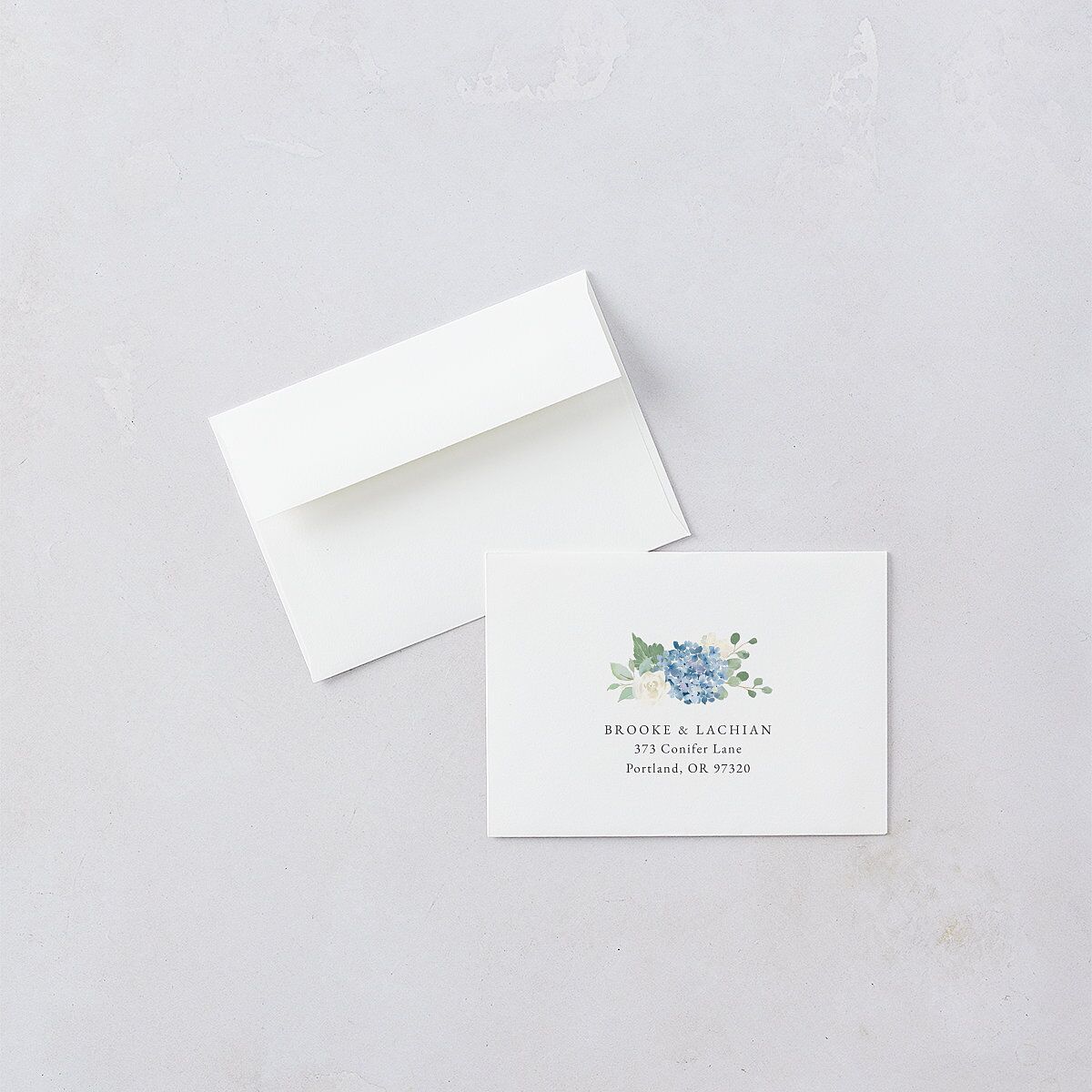 Elegant Hydrangea Wedding Response Cards Dusty Blue Signature Standard