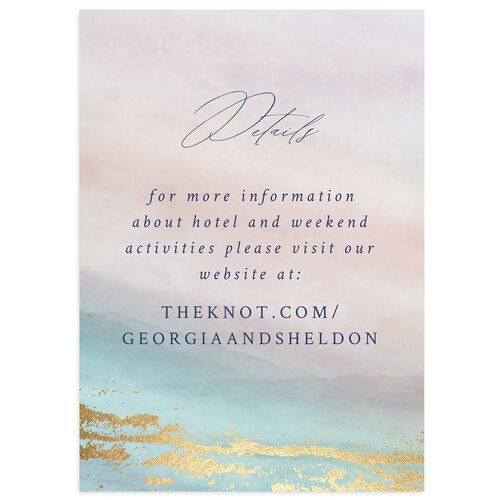 Ethereal Sunset Wedding Enclosure Cards Gold Ocean Signature Standard