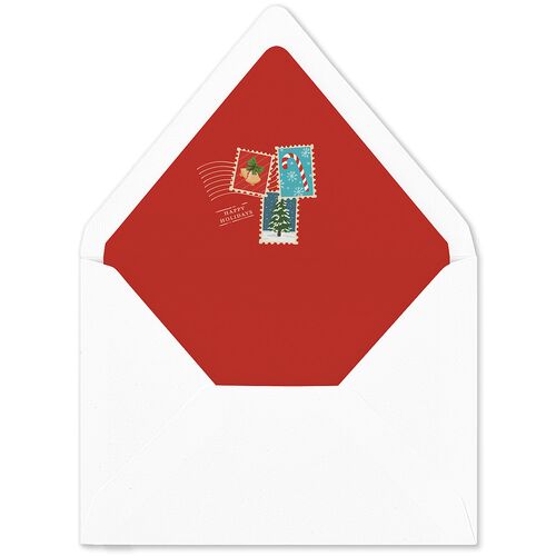 Special Delivery Announcement Christmas Post Euro Envelope Liners True Red Luxe