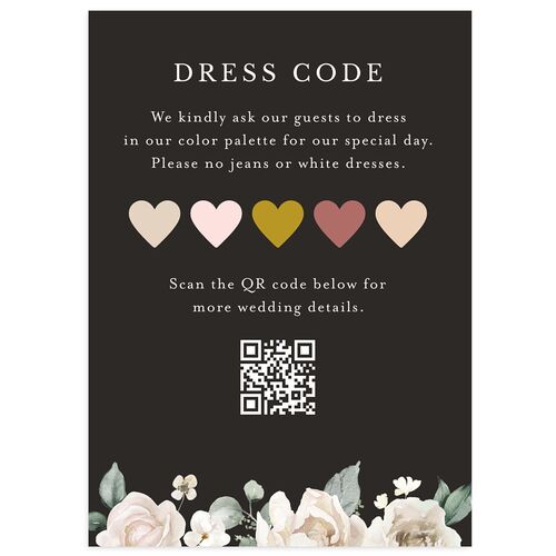 Elegant Floral Wedding Attire Cards Charcoal Signature Standard