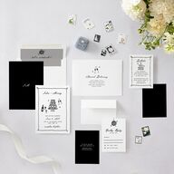 Hand Drawn Cake Wedding Invitations Pure White Signature Blank No Standard