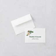 Retro Bloom Wedding Response Card Standard Envelopes White Scottish Green Return Address Signature Standard