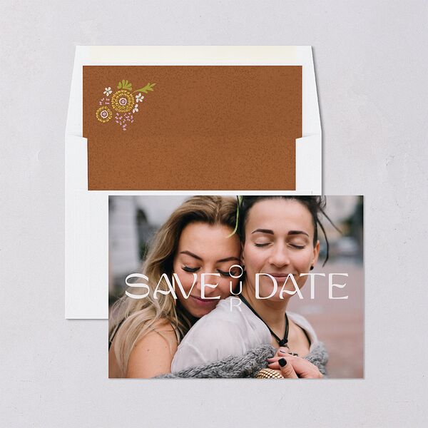 Wildflower Nouveau Save the Date Cards Dark Camo Signature smooth Blank No Rounded