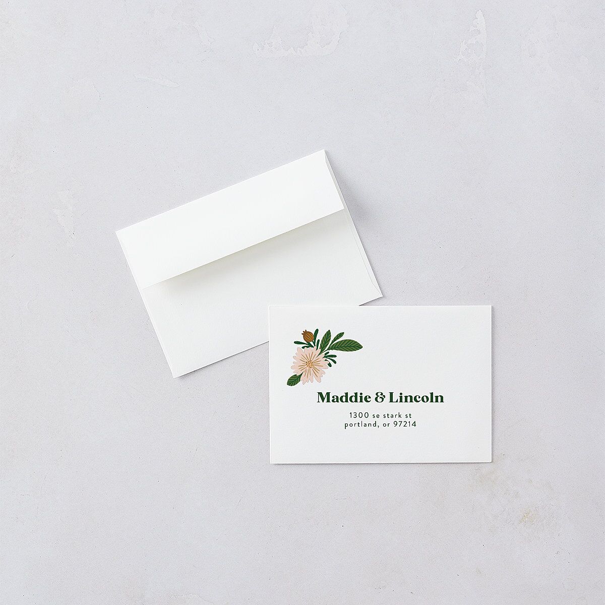 Retro Bloom Wedding Response Cards Scottish Green Signature Standard