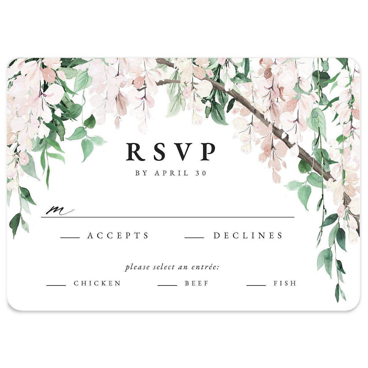 Romantic Wisteria Wedding Response Cards