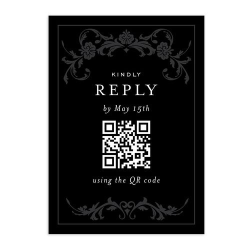 Romantic Vintage Luxury QR Code RSVP Cards Licorice Signature Standard