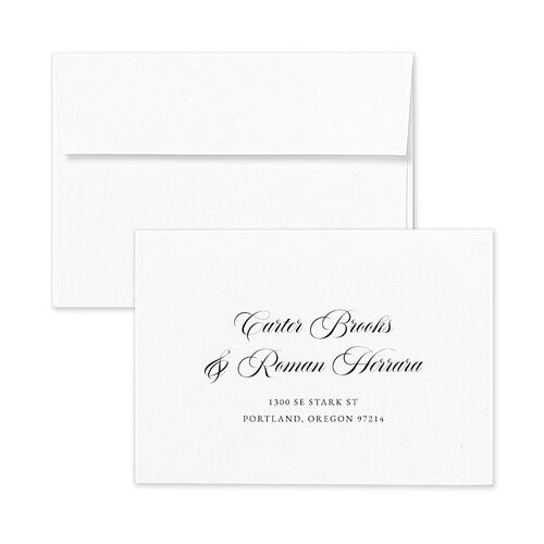 Luxe Monogram Response Card Envelopes White Pure White Return Address Signature Standard