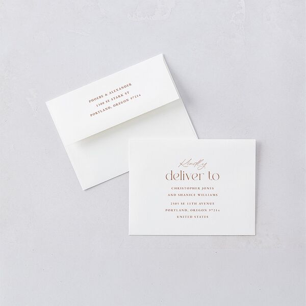 Striking Scene Thank You Card Envelopes White Dusty Rose Both Recipient and Return Addresses Signature Standard