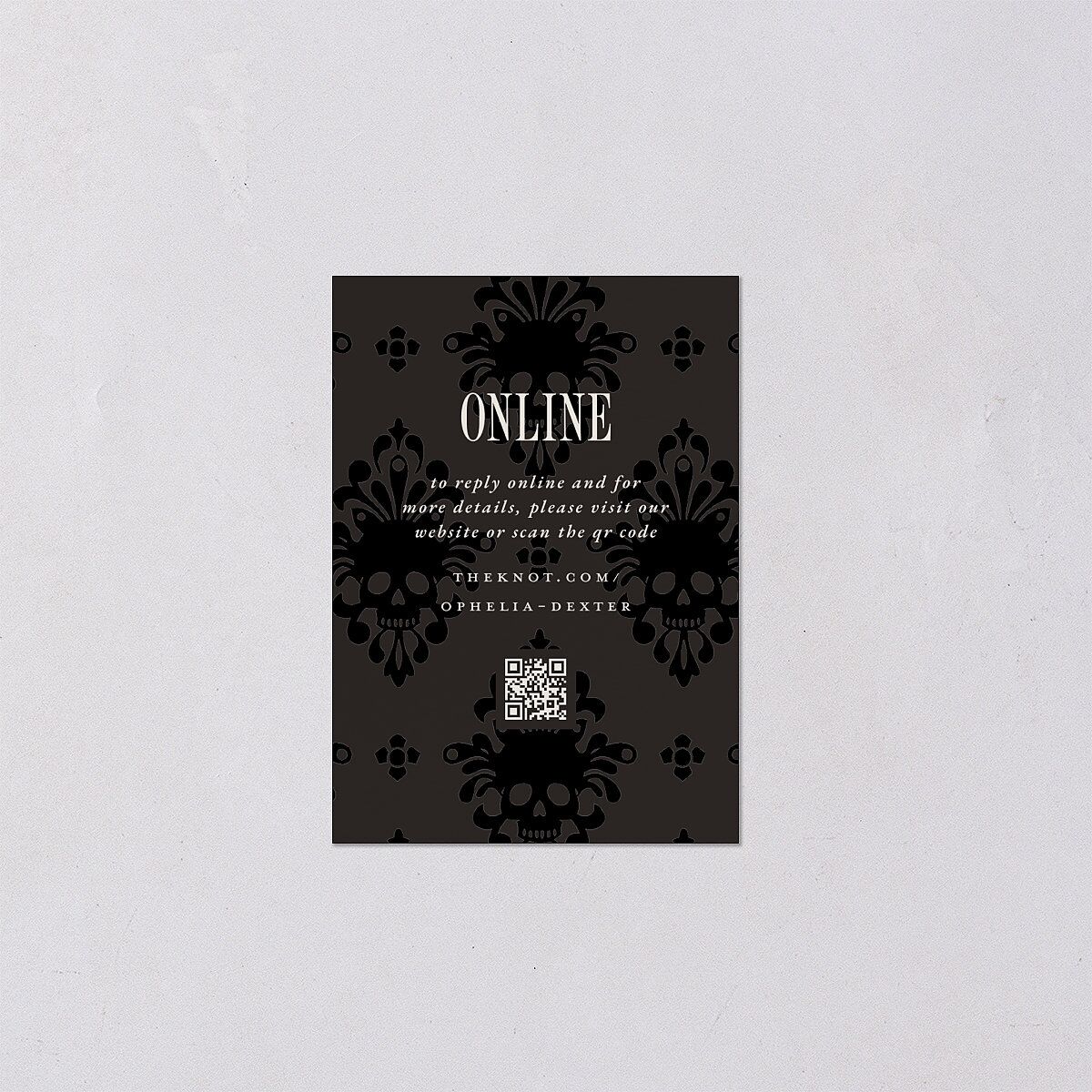 Til Death Gothic Photo QR Code RSVP Cards Sand Signature Standard