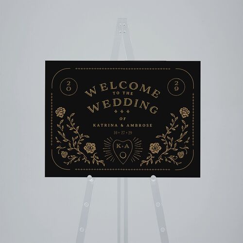 Skeleton Spirits Standard Welcome Sign Medium Licorice Standard Outdoor Corrugated M Welcome