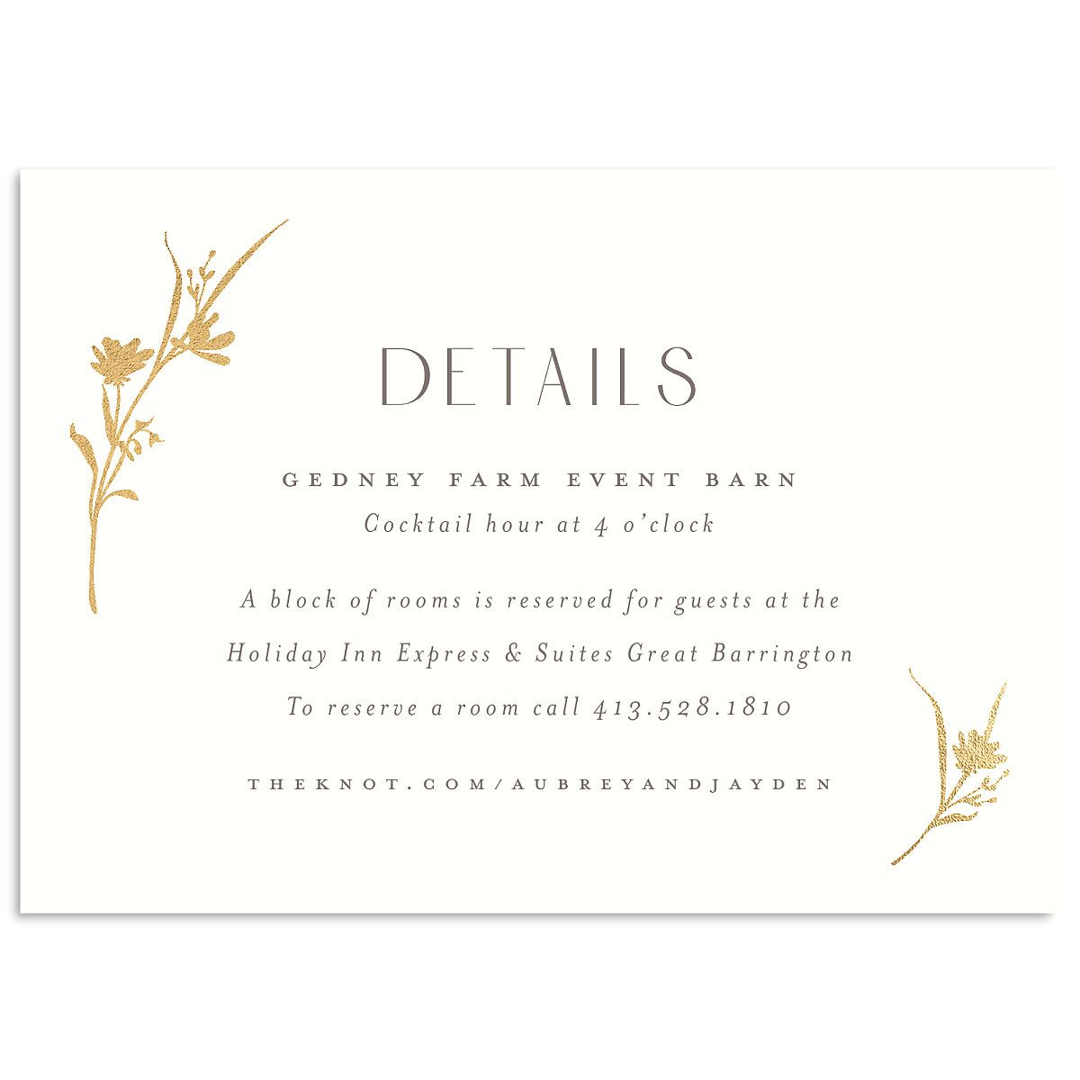 Minimal Wildflower Wedding Enclosure Cards