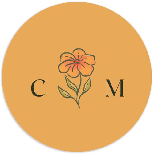 Botanical Textile Wedding Stickers Hunter Green Circle