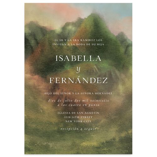 Cordillera Wedding Invitations Olive Signature Blank No Standard