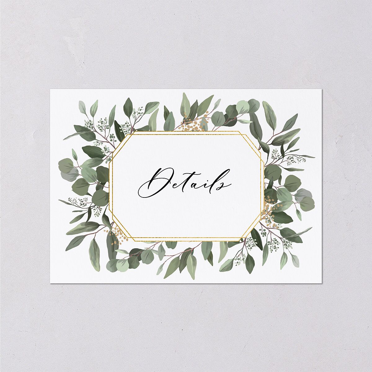 Eucalyptus Frame Wedding Enclosure Cards — view 2