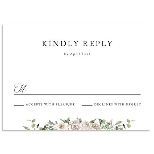Floral Monogram Wedding Response Cards Midnight Signature Standard