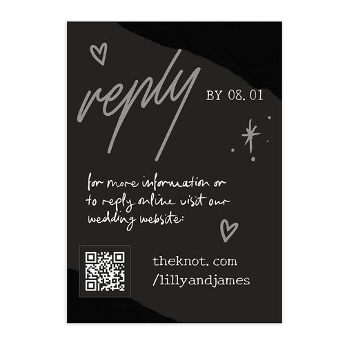 Mood Board QR Code RSVP Cards Licorice Signature Standard