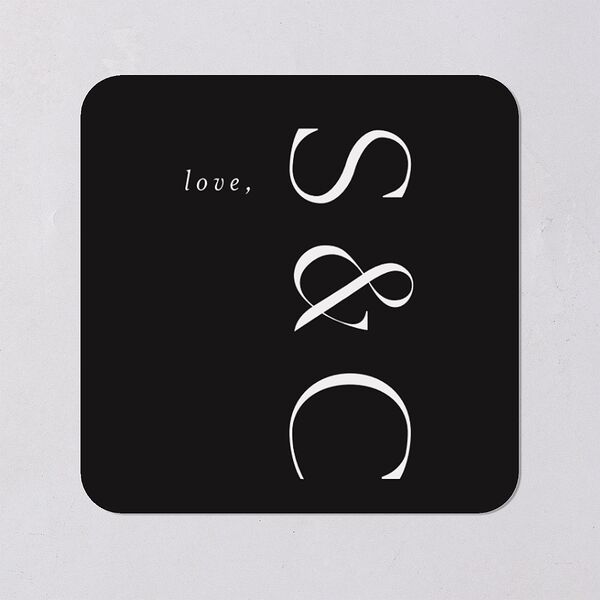 Timeless Elegance Wedding Stickers Midnight Soft Square