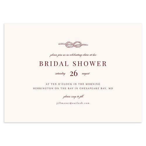 Elegant Lighthouse Bridal Shower Invitations Maroon Signature Blank Standard